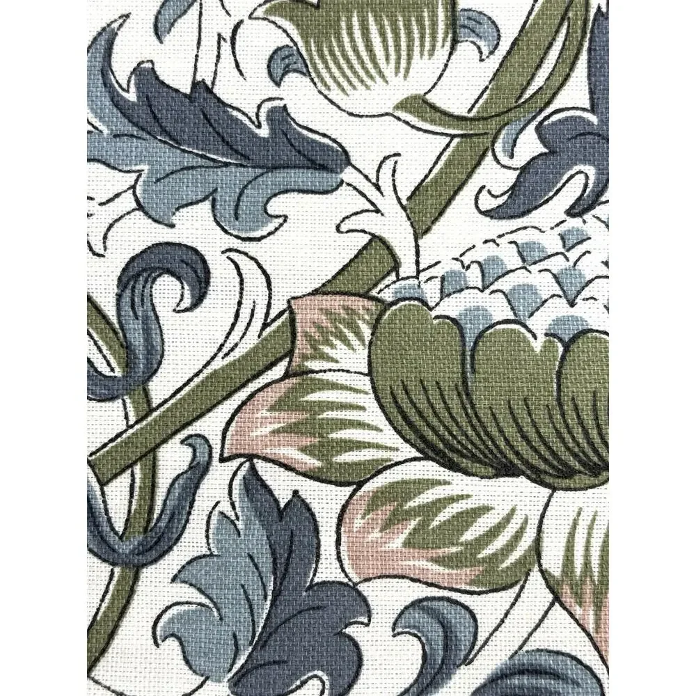 William Morris & Co Placemats Lodden 100% Cotton Fabric 13x19 Set 4 Green Blue